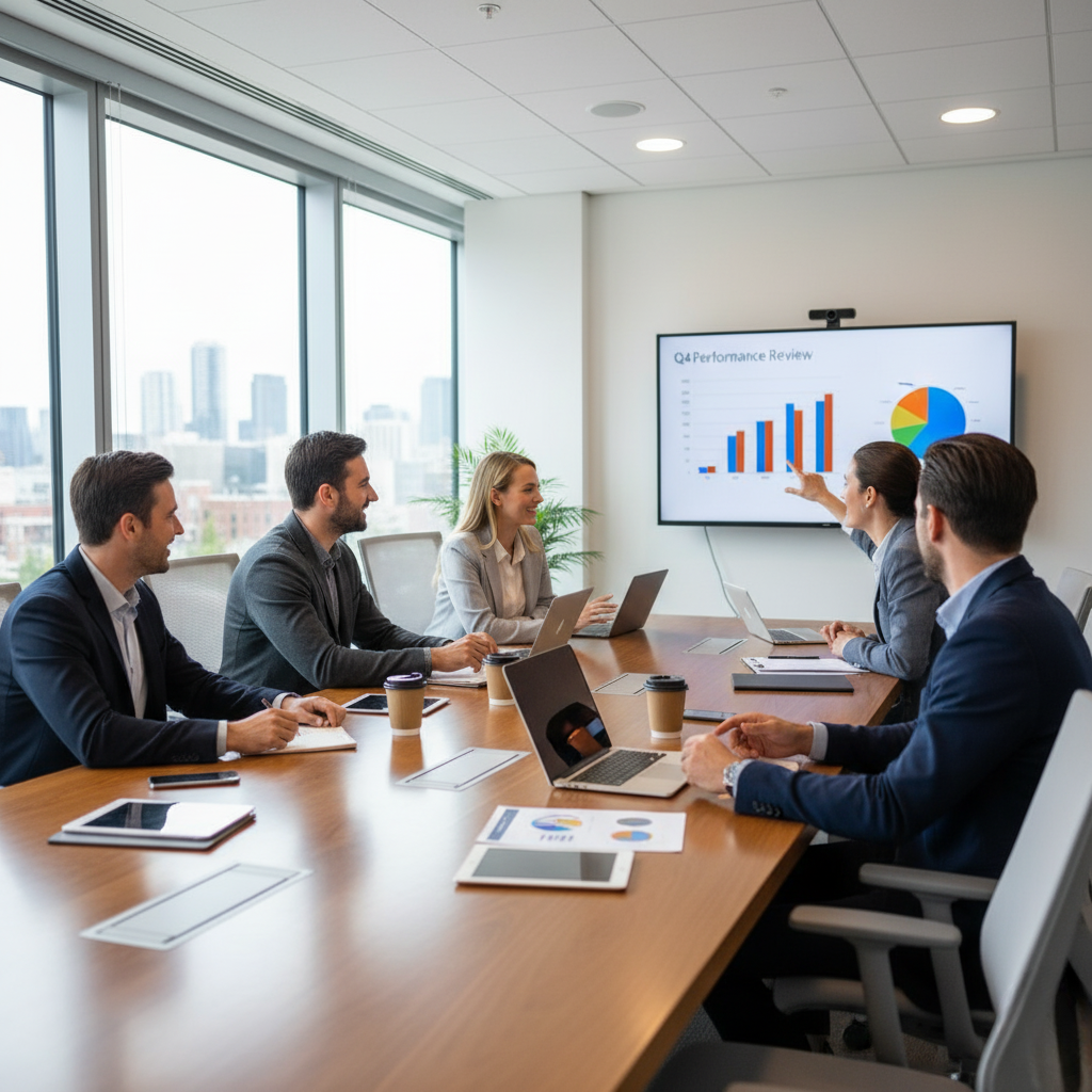 A team of professionals in a meeting